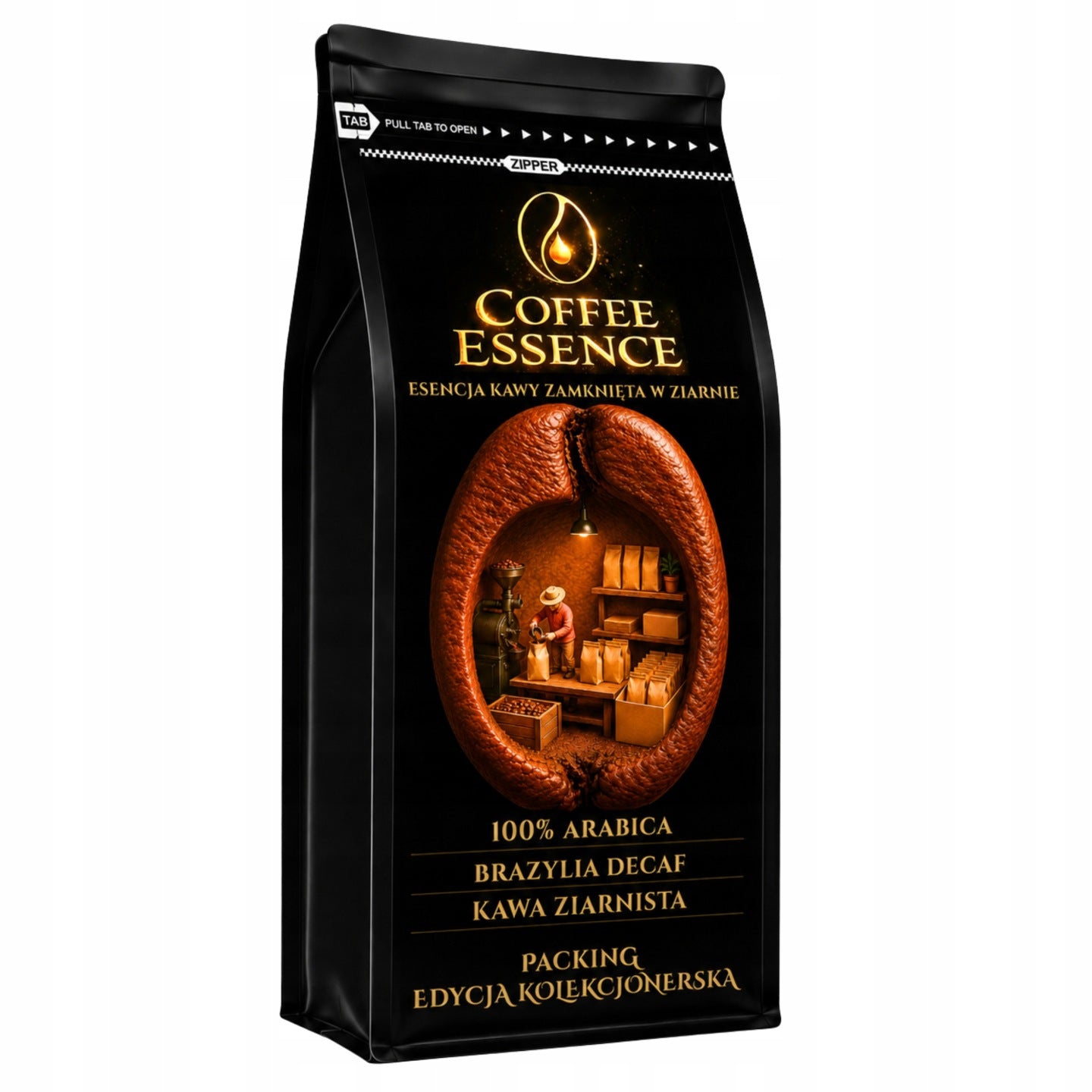 Kawa Ziarnista 1kg 100% Arabica Brazylia Decaf  bezkofeinowa