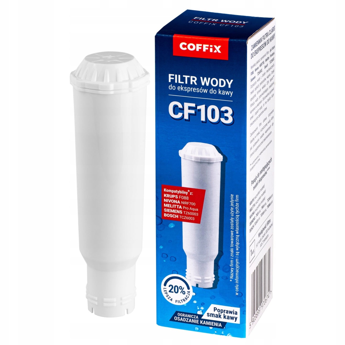 Filtr wody COFFIX CF103 do ekspresów Melitta Nivona Krups Siemens Bosch - zamiennik Claris