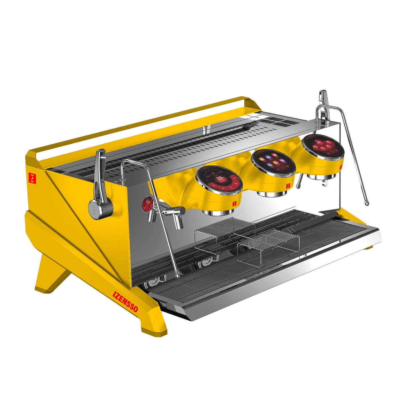 Ekspres kolbowy Izensso RAPTOR 3-grupowy – Żółty