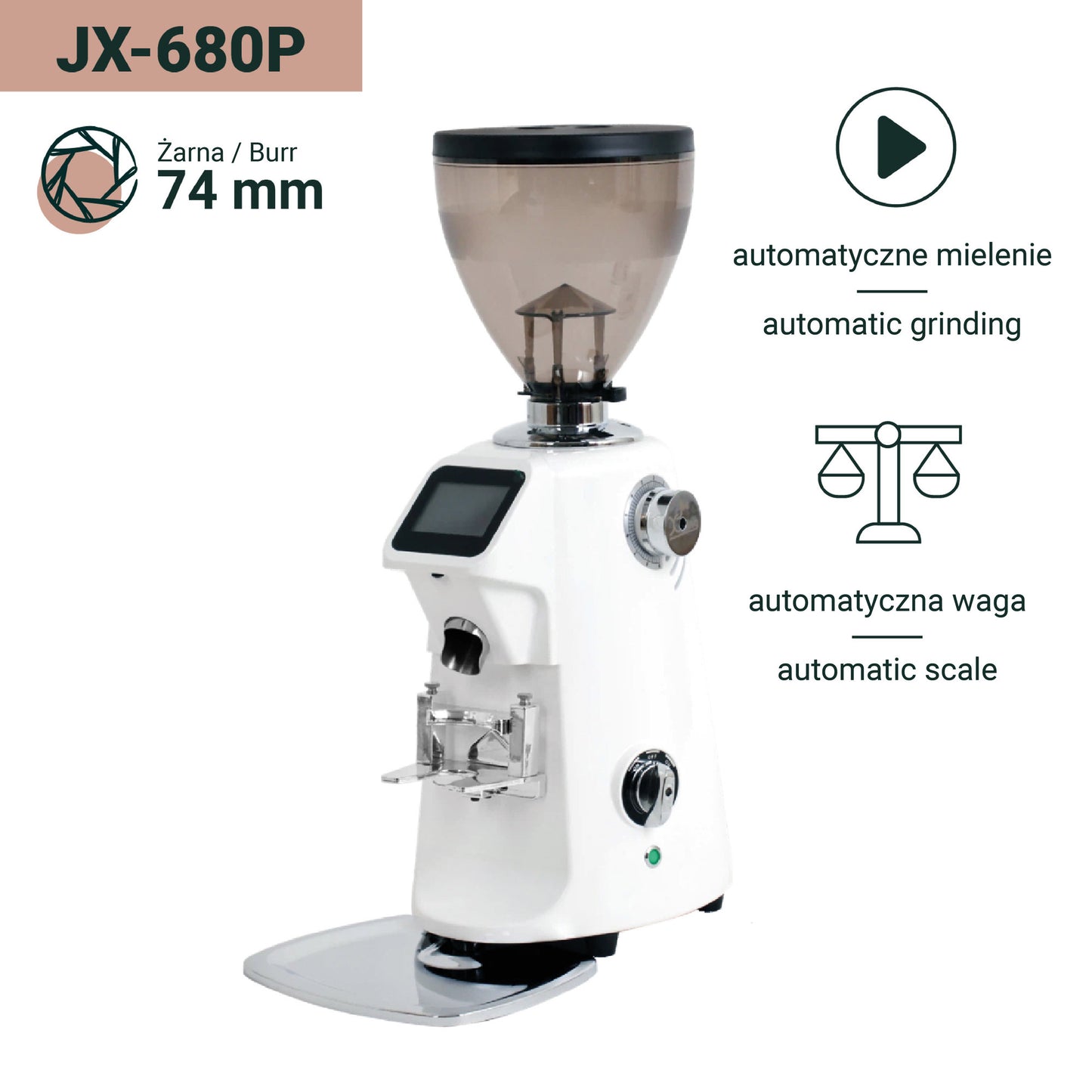 Młynek Coffee Format JX-680P – Biały